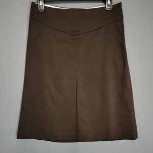GAP Skirt Womens 2 Brown Stretch Cotton Blend A-Line Mini Work Career Fall New